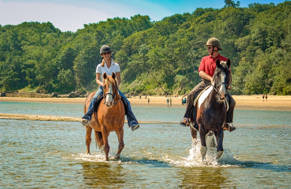 horse-riding on the beach