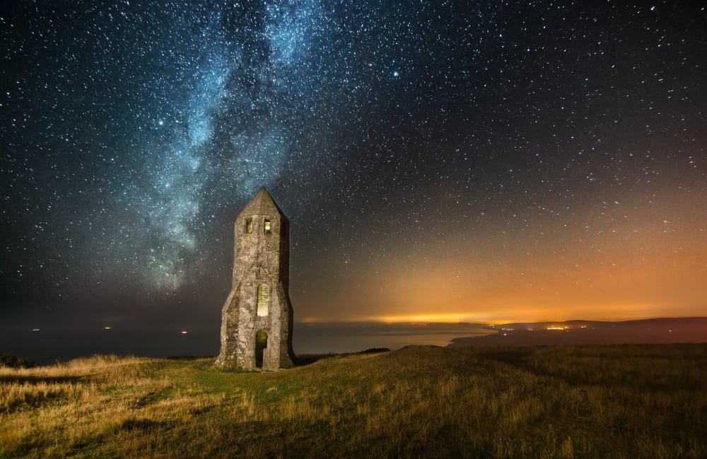 st caterine's oratory at night with stars in the sky