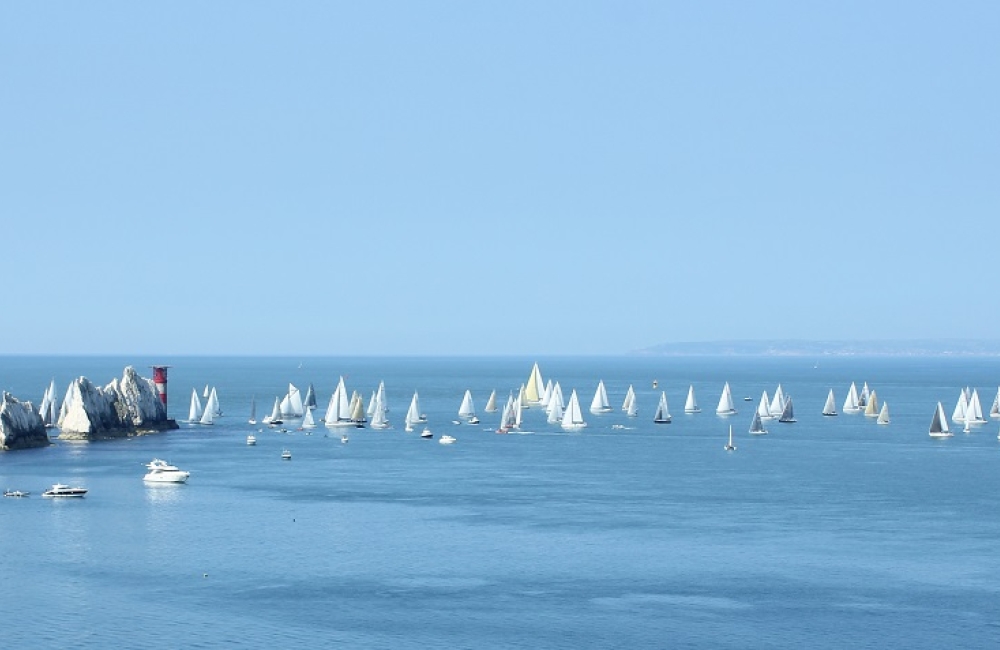 sail boats at sea near the Needles