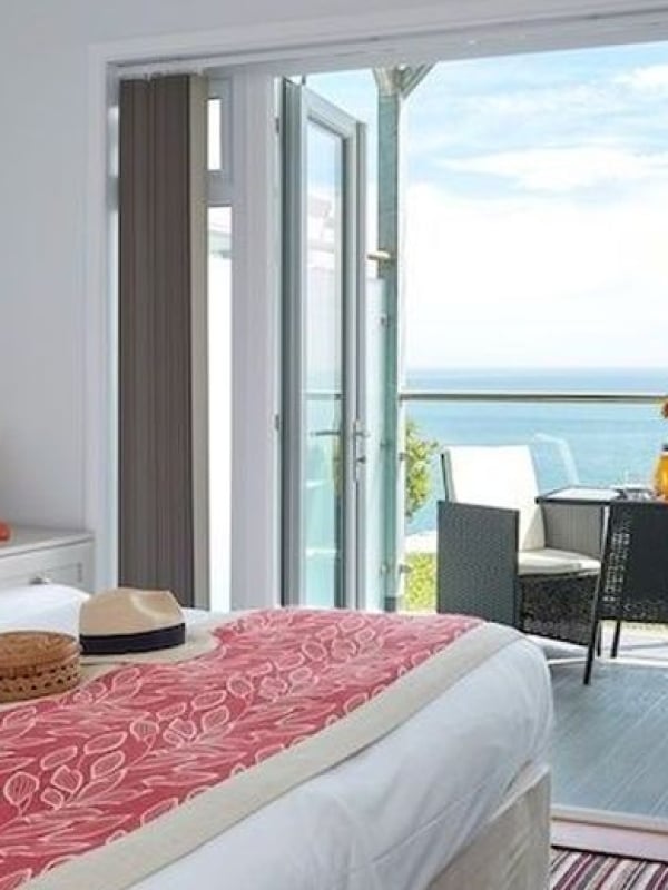 Luccombe Hall Hotel sea facing twin or king bedroom with balcony