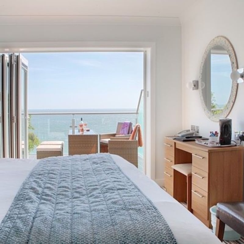 Luccombe Hall Hotel superior sea facing room with balcony