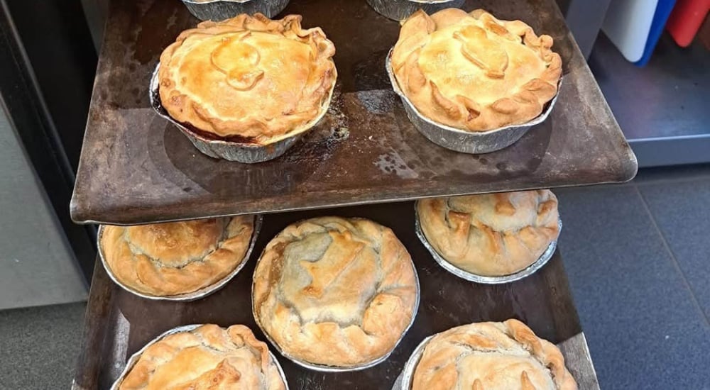 shelves of pies