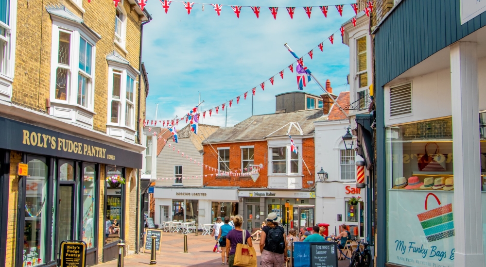 a high street lined with independent shops 