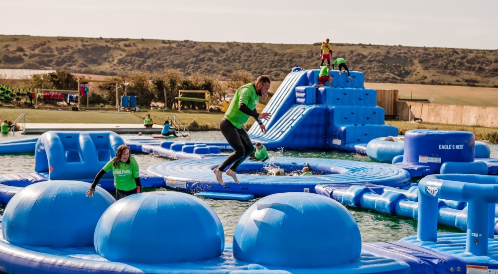 tapnell aqua park inflatable obstacle course