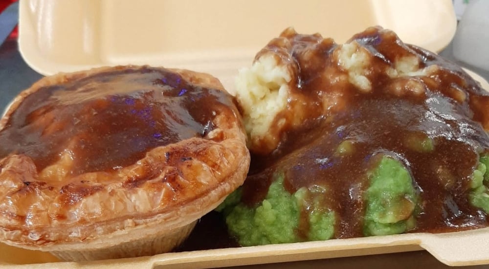 pie, mash and mushy peas