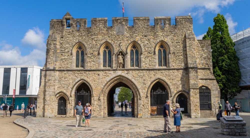 The Bargate, a large stone archway 